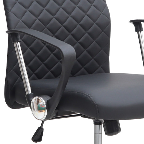 Καρέκλα Γραφείου Avelon Megapap από Τεχνόδερμα Χρώμα Μαύρο 60x56x94/103εκ.