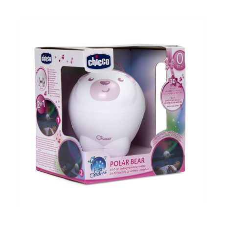 Chicco First Dreams: Βρεφικός Προβολέας, Polar Bear, ροζ (Y01-11558-10)