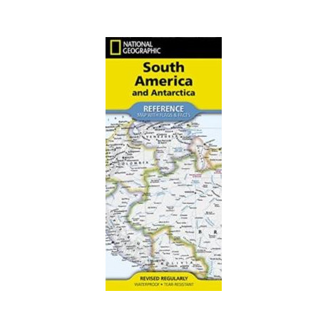 National Geographic South America and Antarctica map (Folded With Flags and Facts)