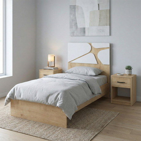 Κρεβάτι Bergamo Megapap Χρώμα Φυσικό Οξιάς 100x200εκ.