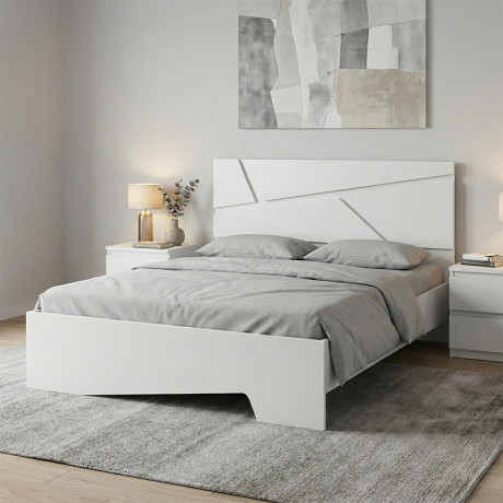 Κρεβάτι Efes Megapap Χρώμα Λευκό 160x200εκ.