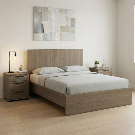 Κρεβάτι Troy Megapap Χρώμα Καρυδί 140x190εκ.