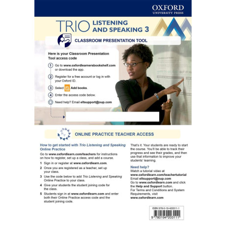 Trio Listening and Speaking: Level 3: Teacher's Online Practice Pack With Classroom Presentation Tool : Building Better Communicators...from the Beginning