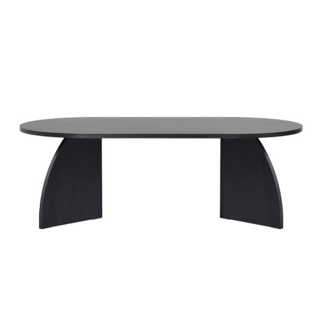 Τραπεζάκι Σαλονιού Melina Megapap Χρώμα Black Wood 120x60x40εκ.