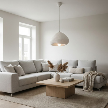 Φωτιστικό Οροφής Lora Megapap e27 Fiberglass Μονόφωτο Χρώμα Λευκό 32x28x120εκ.