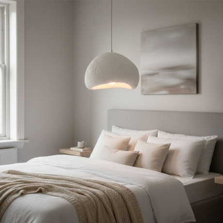 Φωτιστικό Οροφής nua Megapap e27 Fiberglass Μονόφωτο Χρώμα Λευκό 40x38x120εκ.