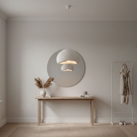 Φωτιστικό Οροφής nua Megapap e27 Fiberglass Μονόφωτο Χρώμα Λευκό 40x38x120εκ.