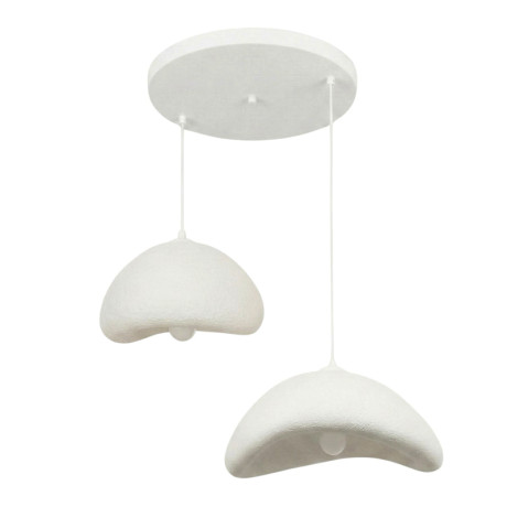 Φωτιστικό Οροφής Luna Megapap e27 Fiberglass Δίφωτο Χρώμα Λευκό Ø70x115εκ.