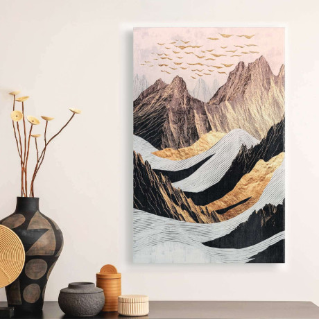 Πίνακας σε Καμβά "abstract Mountain" Megapap Ψηφιακής Εκτύπωσης 70x100x3εκ.