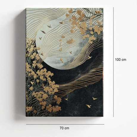 Πίνακας σε Καμβά "golden Moon" Megapap Ψηφιακής Εκτύπωσης 70x100x3εκ.