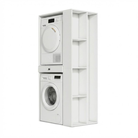 Έπιπλο Πλυντηρίου - Στεγνωτηρίου Bace Megapap Χρώμα Λευκό 90x60x187εκ.