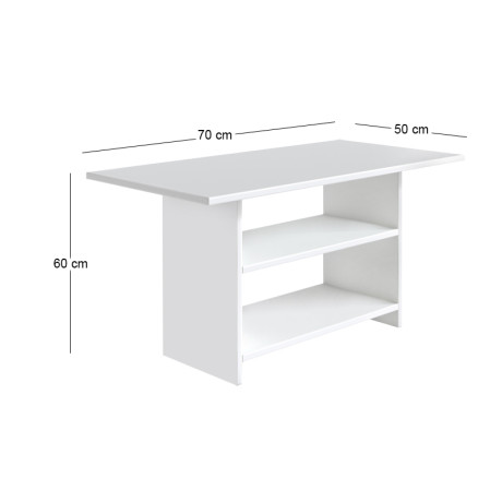Τραπεζάκι Σαλονιού Dallas Megapap Χρώμα Λευκό 70x50x60εκ.