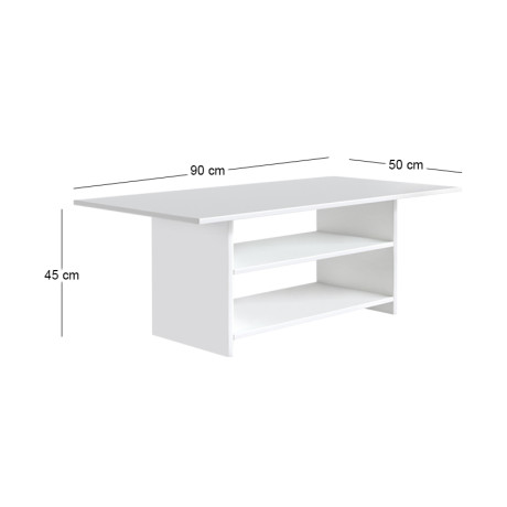 Τραπεζάκι Σαλονιού Dallas Megapap Χρώμα Λευκό 90x50x45εκ.