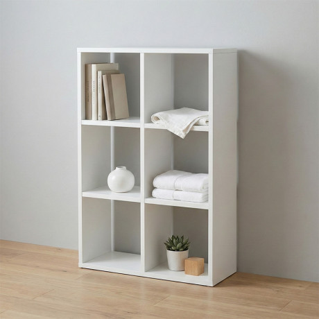 Βιβλιοθήκη Cube Megapap Χρώμα Λευκό 60x20x90εκ.