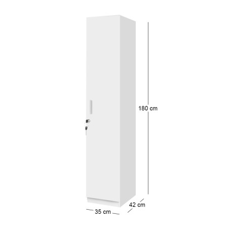 Ντουλάπα Ρούχων Emeril Megapap Μονόφυλλη Χρώμα Λευκό 35x42x180εκ.