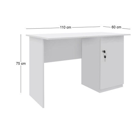 Γραφείο Εργασίας Moto Megapap Χρώμα Λευκό 110x60x75εκ.