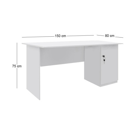 Γραφείο Εργασίας Moto Megapap Χρώμα Λευκό 150x80x75εκ.