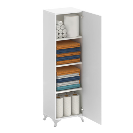 Ντουλάπι Κουζίνας - Μπάνιου Mine Megapap Χρώμα Λευκό 30x32x128εκ.