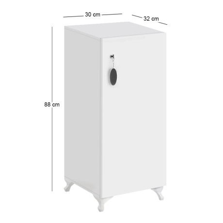 Ντουλάπι με Κλειδαριά Zehra Megapap Χρώμα Λευκό 30x32x88εκ.