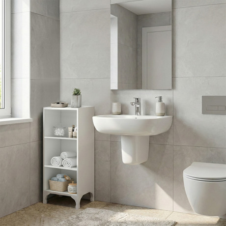 Βιβλιοθήκη - Ραφιέρα Clare Megapap Χρώμα Λευκό 30x20x88εκ.