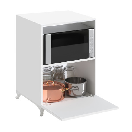 Έπιπλο Κουζίνας για Φουρνάκι Nadine Megapap Χρώμα Λευκό 60x57x85εκ.