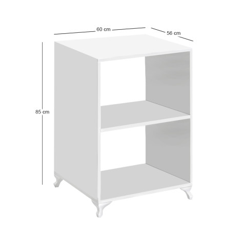 Έπιπλο Κουζίνας για Φουρνάκι Nadine Megapap Χρώμα Λευκό 60x56x85εκ.