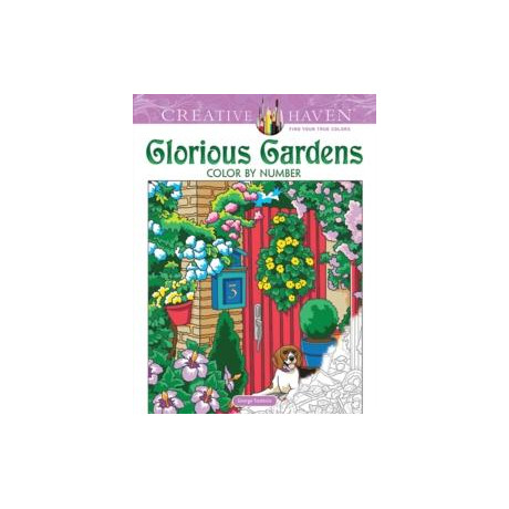 Creative Haven Glorious Gardens Color by Number Coloring Book