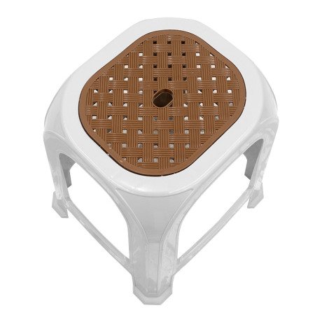 Σκαμπώ Πολυπροπυλενίου Στοιβαζόμενο Desia Megapap Χρώμα Λευκό 35x35x45εκ.