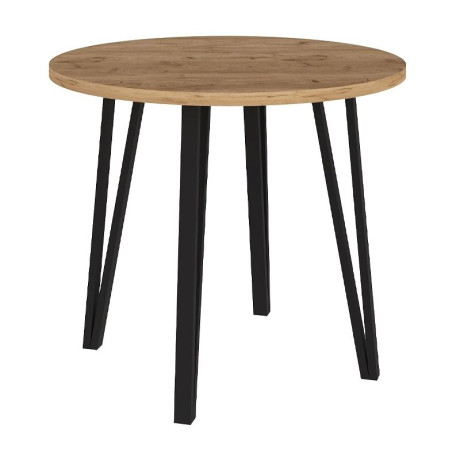 Σετ Τραπεζαρία 5τμχ Xana - Viva Megapap Χρώμα Sepet oak - Μαύρο Ø90x77,7εκ.