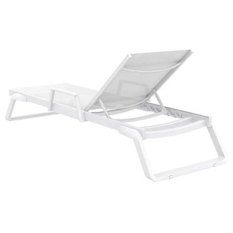 TROPIC ΞΑΠΛΩΣΤΡΑ ΜΕ ΜΠΡΑΤΣΑ WHITE/WHITE ΑΛΟΥΜ-ΠΟΛ/ΝΙΟΥ 210X72X31εκ.