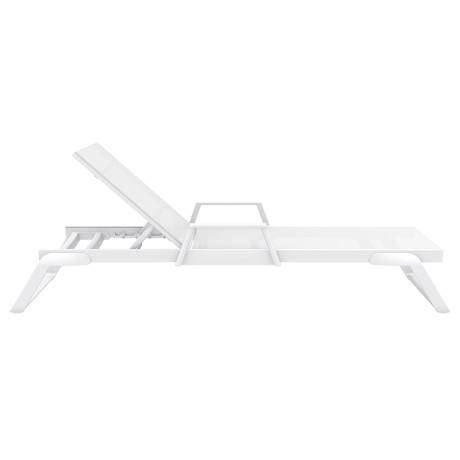 TROPIC ΞΑΠΛΩΣΤΡΑ ΜΕ ΜΠΡΑΤΣΑ WHITE/WHITE ΑΛΟΥΜ-ΠΟΛ/ΝΙΟΥ 210X72X31εκ.
