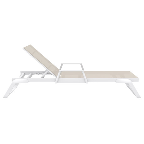 TROPIC ΞΑΠΛΩΣΤΡΑ ΜΕ ΜΠΡΑΤΣΑ WHITE/TAUPE ΑΛΟΥΜ-ΠΟΛ/ΝΙΟΥ 210X72X31εκ.