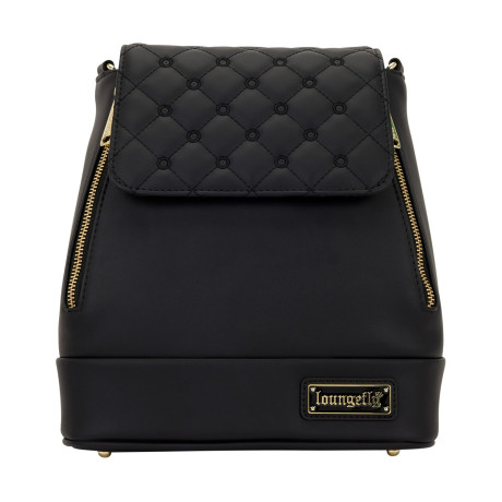 Loungefly: Black pin Trader Convertible Mini Backpack & Crossbody bag (Lfbk0218)