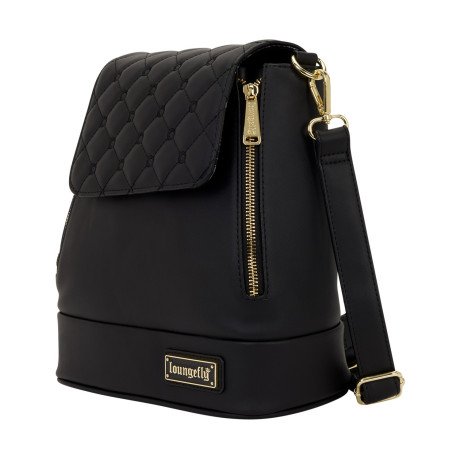 Loungefly: Black pin Trader Convertible Mini Backpack & Crossbody bag (Lfbk0218)