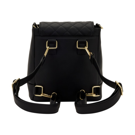 Loungefly: Black pin Trader Convertible Mini Backpack & Crossbody bag (Lfbk0218)