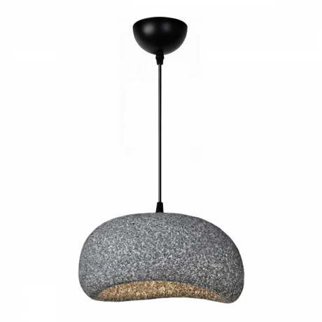 Φωτιστικό Οροφής Riven Megapap e27 Polyester Μονόφωτο Χρώμα Γκρι Ø35x80εκ.