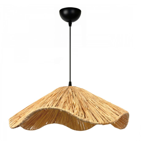 Φωτιστικό Οροφής Miro Megapap e27 Wicker Μονόφωτο Χρώμα Φυσικό Ø50x100εκ.