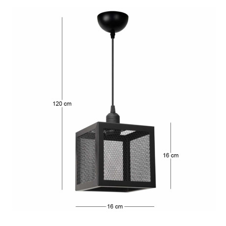 Φωτιστικό Οροφής Kivo Megapap e27 Μεταλλικό Μονόφωτο Χρώμα Μαύρο Ø16x120εκ.