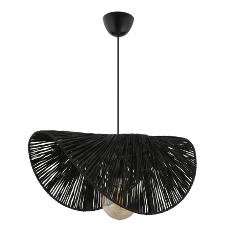 Φωτιστικό Οροφής Taco Megapap e27 Γιούτα Μονόφωτο Χρώμα Μαύρο 51x36x55εκ.