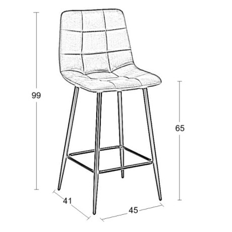 NORA BEIGE VELVET ΥΦΑΣΜΑ 65εκ. ΣΚΑΜΠΟ ΜΕΤΑΛΛΙΚΟ 45X41X65-99εκ.