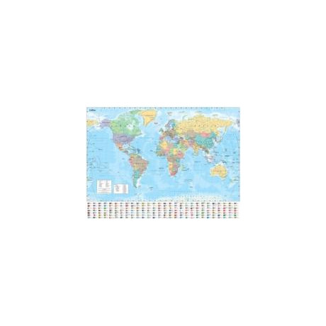 Collins Large World Wall Laminated map (70 x 91.5 cm)