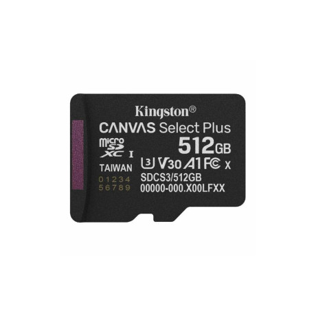 Kingston Microsd 512gb Canvas Select+ g3 150mb/s (Sdcs3/512gbsp) (Kinsdcs3-512gbsp)
