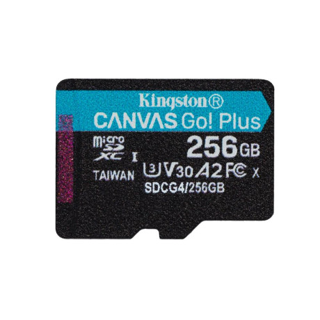 Kingston Microsd 256gb Canvasgo+ 200mb/s a2 u3 v30 Adapt (Sdcg4/256gb) (Kinsdcg4-256gb)