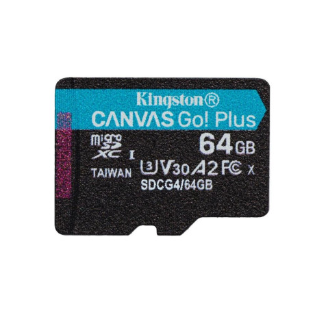 Kingston Microsd 64gb Canvasgo+ 200mb/s a2 u3 v30 Adapt (Sdcg4/64gb) (Kinsdcg4-64gb)