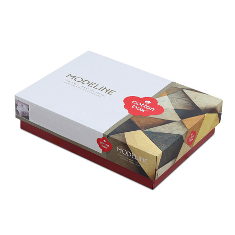 Σετ Παπλωματοθήκη Lendell Cotton box 4 τμχ Διπλή (200x220) Χρώμα Μέντα - Λευκό