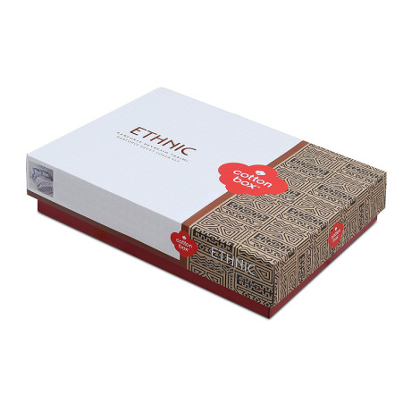 Σετ Παπλωματοθήκη Cleo Cotton box 4 τμχ Διπλή (200x220) Χρώμα Μπλε