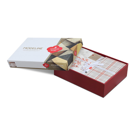 Σετ Παπλωματοθήκη Lamina Cotton box 3 τμχ Μονή (160x220) Χρώμα Cinnamon