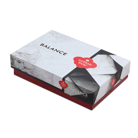 Σετ Παπλωματοθήκη Hilaris Cotton box 4 τμχ Διπλή (200x220) Χρώμα Ανθρακί