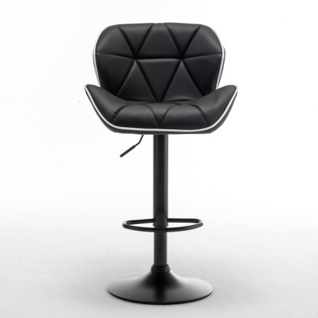 Σκαμπό Bar ArteLibre DRASH Με Πλάτη Πτυσσόμενο Μαύρο PU/Μέταλλο 54x52x87-109cm