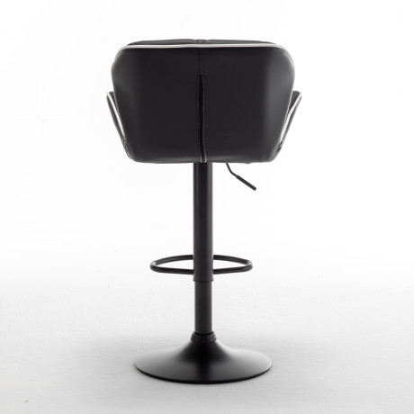 Σκαμπό Bar ArteLibre DRASH Με Πλάτη Πτυσσόμενο Μαύρο PU/Μέταλλο 54x52x87-109cm